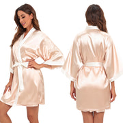 Women's satin chemise and robe set - 3