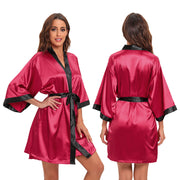 Women's satin chemise and robe set - 6