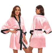 Women's satin chemise and robe set - 12