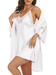 Women's satin robe and cami set - 13