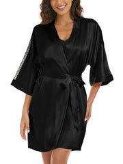 Women's satin robe and cami set - 2