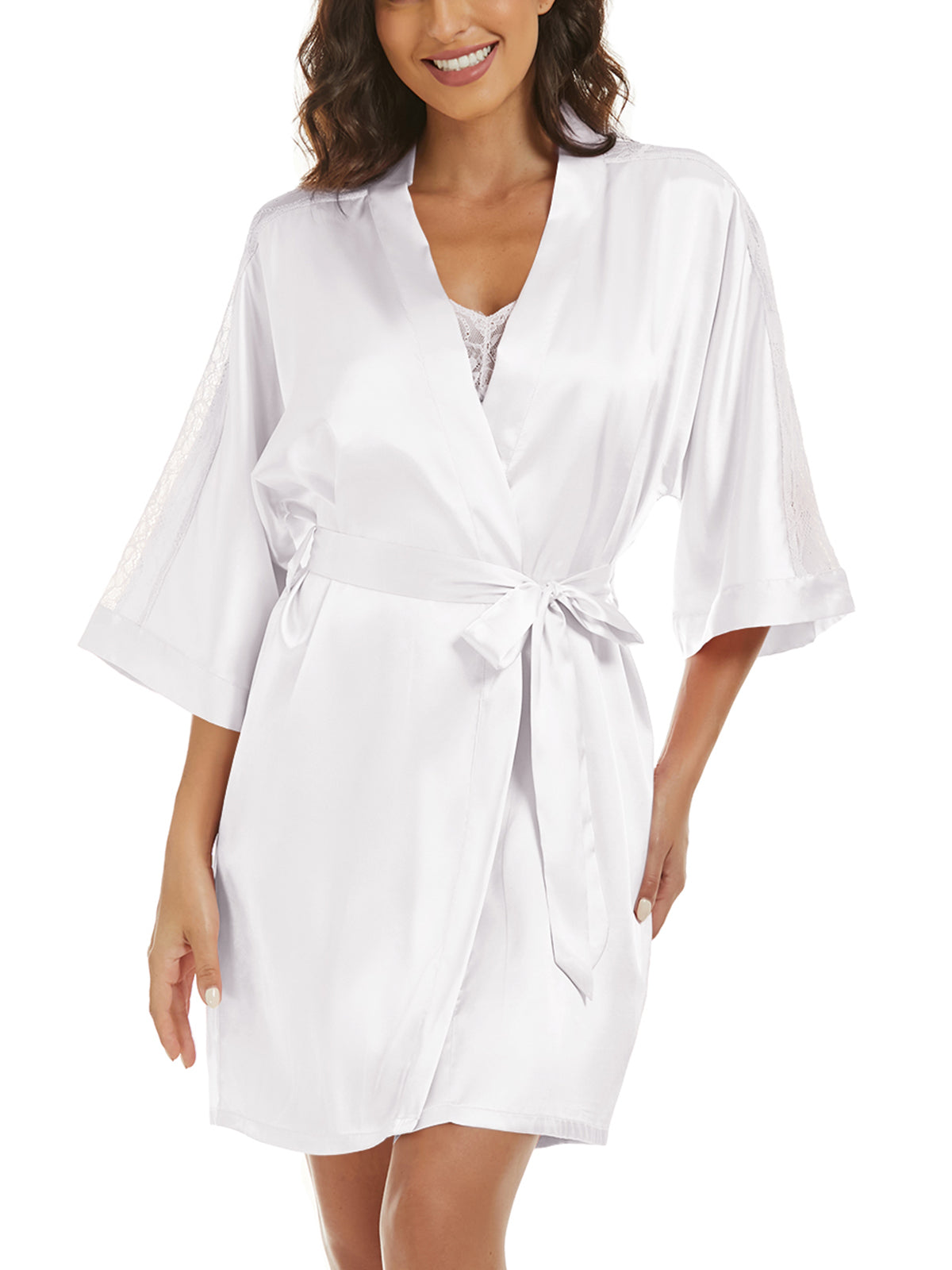 Women's satin robe and cami set - 14