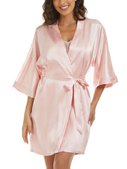 Women's satin robe and cami set - 10