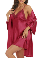 Women's satin robe and cami set - 15