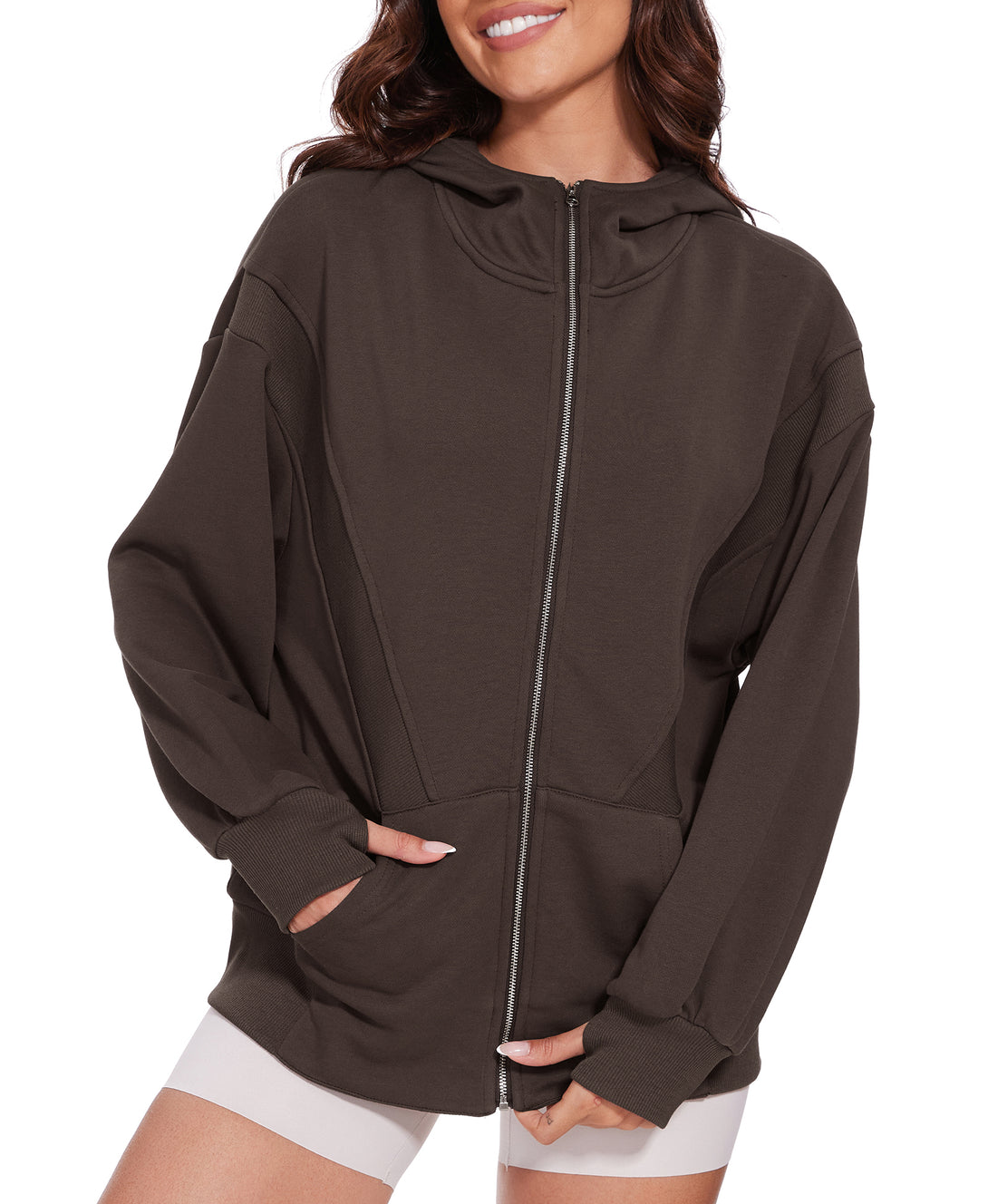 Zip Up Hoodies Oversized Long Sleeve Sweatshirt