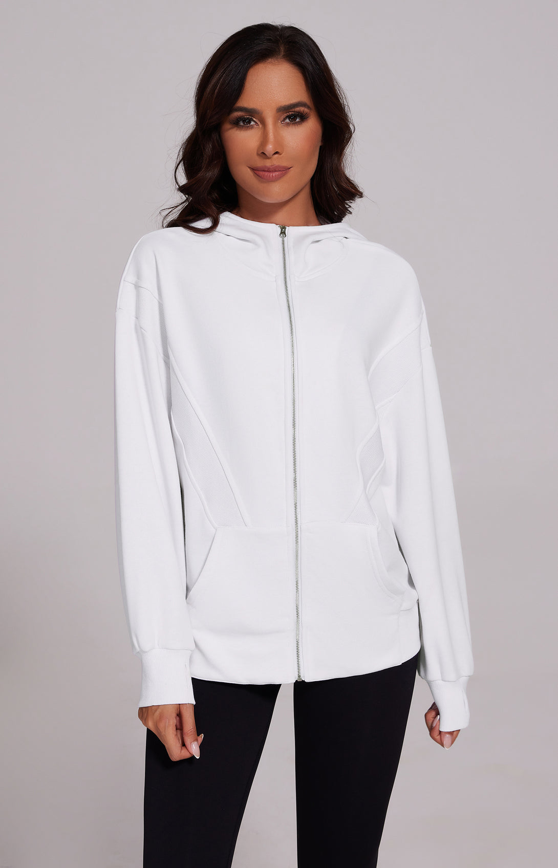 Zip Up Hoodies Oversized Long Sleeve Sweatshirt
